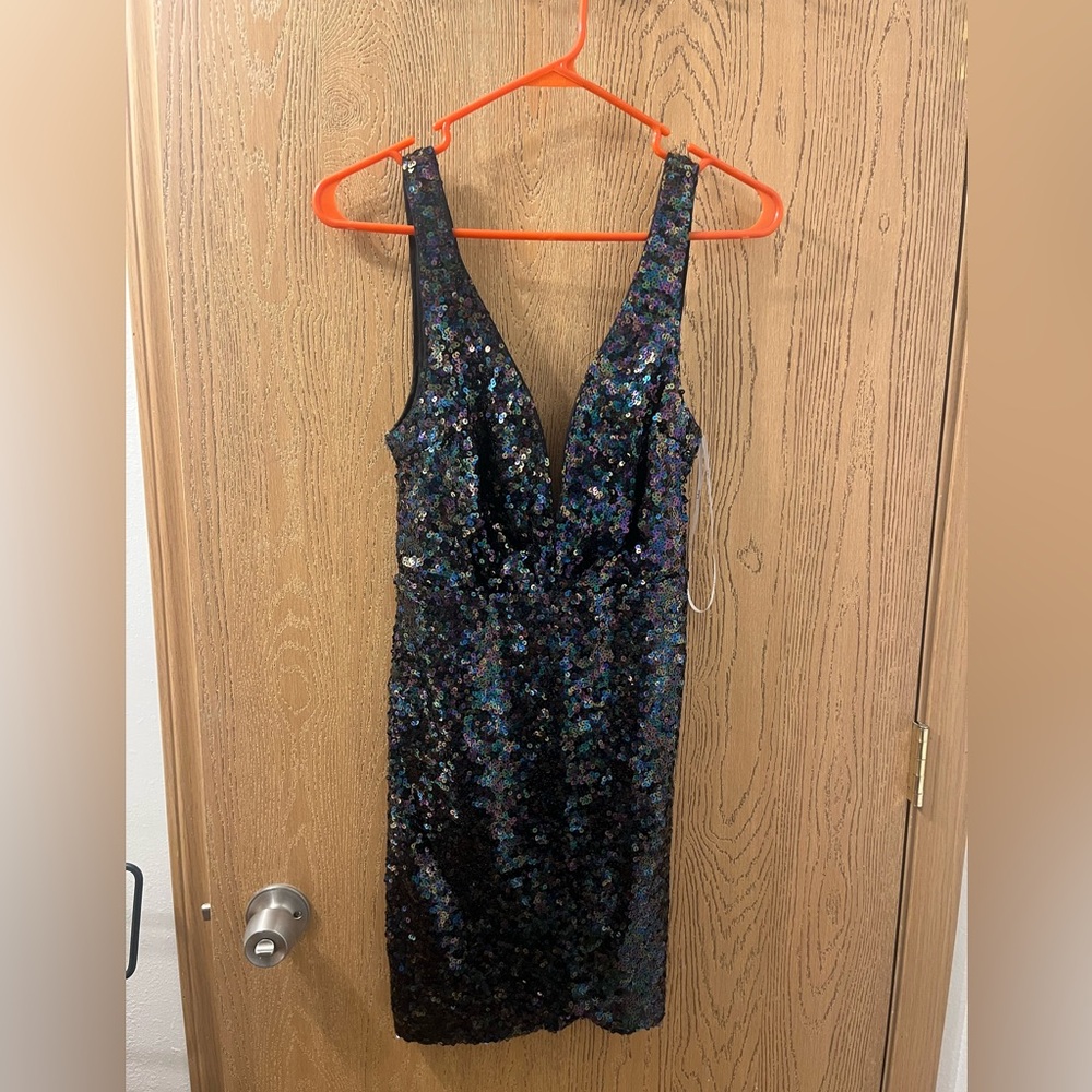 Lulu's Black Sequin Dress